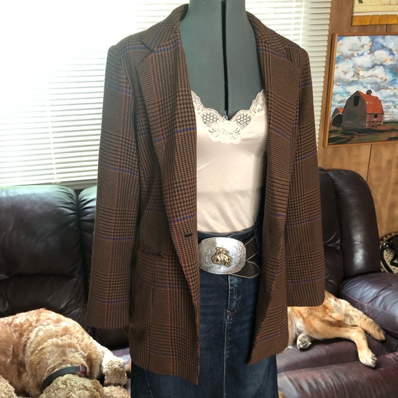 Vintage Plaid Blazer - Picture 2 of 12